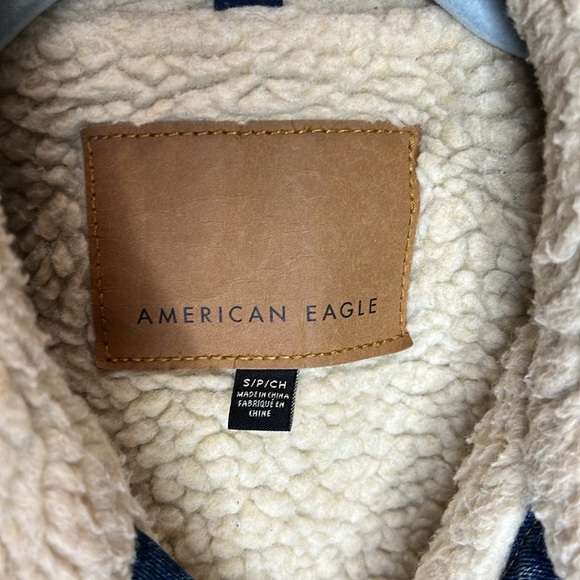 - AEO Fleece Denim Jacket Size Small - Picture 7 of 14